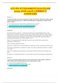 ATI PN FUNDAMENTALS EXAM 2023 AND 100% CORRECT ANSWERS