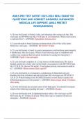 AMLS PRE TEST LATEST 2023-2024 REAL EXAM 150 QUESTIONS AND CORRECT ANSWERS /ADVANCED MEDICAL LIFE SUPPORT, AMLS PRETEST EXAM(AGRADE) A 19-year-old female is flushed, itchy, and wheezing after eating crab legs. Her vital signs are BP 90/64 mm Hg, P 128 bpm