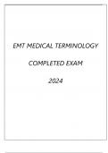 EMT MEDICAL TERMINOLOGY COMPLETED EXAM 2024