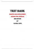 Test Bank For Growth and Development  Across the Lifespan  2nd Edition By  Gloria Leife, Eve Fleck |All Chapters,  Year-2024|