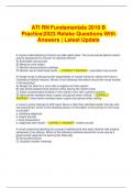 ATI RN Fundamentals 2019 B Practice|2023 Retake Questions With  Answers | Latest Update