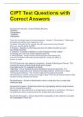 CIPT Test Questions with Correct Answers 