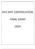 NYS EMT CERTIFICATION FINAL EXAM 2024.