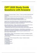 CIPT 2020 Study Guide Questions with Answers 