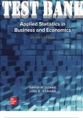 TEST BANK for Applied Statistics in Business and Economics 7th Edition by David Doane & Lori Seward. ISBN-13 978-1260716283. All 18 Chapters. 693 Pages.