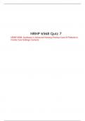 NRNP 6568 Quiz 7, NRNP 6568 -Synthesis in Advanced Nursing Practice of Patients in Family Care Settings, Walden University.