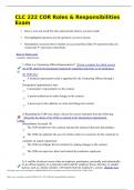 CLC 222 Module 1 Exam COR Roles & Responsibilities Questions and Answers 202 Verified Answers 100% Correct