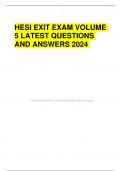 HESI EXIT EXAM VOLUME 5 LATEST QUESTIONS AND ANSWERS 2024