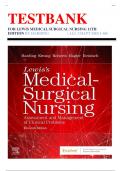 TESTBANK FOR LEWIS MEDICAL SURGICAL NURSING 11TH EDITION BY HARDING ( ALL CHAPTERS 1-68)