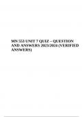 MN 553 EXAM QUESTION AND ANSWERS LATEST 2024 (VERIFIED ANSWERS)