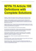 NFPA 70 Article 100 Definitions with Complete Solutions 