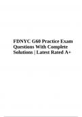 FDNYC G60 Exam Questions With Complete Solutions Latest Update | FDNYC F60 Fireguard Exam Test Questions and Answers | FDNYC G60 Exam Questions With Complete Solutions & FDNYC G60 Final Exam  Questions and Answers Latest Updated 2024-2025 (Graded A+)