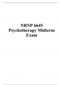 NRNP 6645 Midterm Exam (Version 1) questions and answers, NRNP 6645 - Psychotherapy With Multiple Modalities, Walden University.