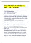 ARM 401 2024 Exam Questions with Correct Answers 