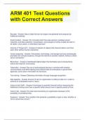 ARM 401 Test Questions with Correct Answers 