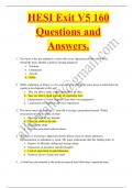 Hesi exit v5 EXAM QUESTIONS & ANSWERS/ LATEST UPDATE 2023-2024 / RATED A+