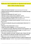 Medication Aide Certified Review Questions and Answers (2023 / 2024) (Verified Answers)