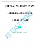 ATI TEAS 7 SCIENCE EXAM  ..REAL EXAM 2023/2024  LATEST UPDATE PASS TEAS SCIENCE EXAM