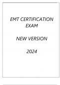 EMT CERTIFICATION EXAM NEW VERSION 2024.