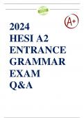 HESI A2 ENTRANCE EXAM GRAMMAR 2023 QUESTIONS WITH ANSWERS