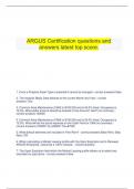    ARGUS Certification questions and answers latest top score.