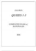 GLO - BUS QUIZES 1-3 COMPLETED EXAM WITH RATIONALES 2024