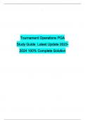 Tournament Operations PGA Study Guide  Latest Update 2023-2024 100% Complete Solution