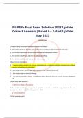 NAPSRx Final Exam Solution 2023/2024  Update  Correct Answers | Rated A+ Latest Update  Jan-May 2024|A GRADED