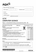 GCSE AQA MAY 2024 COMPUTER SCIENCE PAPER 1  - C#