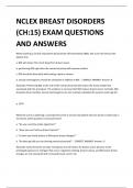 NCLEX BREAST DISORDERS (CH:15) EXAM QUESTIONS AND ANSWERS 