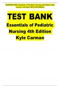 NURSING MISC Essentials of Pediatric Nursing 4th Edition Kyle Carman Test Bank NURSING MISC Essentials of Pediatric Nursing 4th Edition Kyle Carman Test Bank NURSING MISC Essentials of Pediatric Nursing 4th Edition Kyle Carman Test Bank NURSING MISC Essen