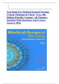 Test-Bank-For-Medical-Surgical-Nursing-Critical-Thinking-In-Client- Care,-4th-Edition-Priscilla- Lemone- All Chapters Included With Questions And Correct Answers 2024