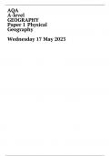 AQA A-level GEOGRAPHY Paper 1	Physical Geography  Wednesday 17 May 2023 