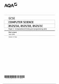 GCSE AQA 2024 COMPUTER SCIENCE PAPER 1 VB.NET, C#, PYTHON MARK SCHEME