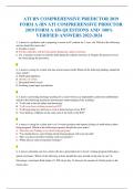 ATI RN COMPREHENSIVE PREDICTOR 2019  FORM A /RN ATI COMPREHENSIVE PRDICTOR  2019 FORM A 156 QUESTIONS AND  100% VERIFIED ANSWERS 2024 1. A nurse in a pediatric unit is preparing to insert an IV catheter for 7-year- old. Which of the following actions shou