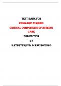 Test Bank For Pediatric Nursing Critical Components of Nursing Care 3rd Edition By Kathryn Rudd, Diane Kocisko |All Chapters,  Year-2024|