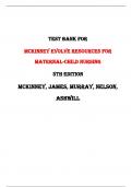 TEST BANK FOR MCKINNEY EVOLVE RESOURCES FOR MATERNAL-CHILD NURSING 5TH EDITION MCKINNEY, JAMES, MURRAY, NELSON, ASHWILL |All Chapters,  Year-2024|