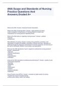 ANA Scope and Standards of Nursing Practice Questions And Answers,Graded A+