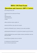 BIOL 130 Final Exam Questions and Answers 100% Correct