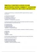 NBSTSA CERTIFICATION EXAM QUESTIONS WITH 100% CORRECT ANSWERS LATEST UPDATE 2024 (GRADED)