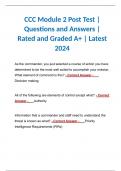 CCC Module 2 Post Test | Questions and Answers | Rated and Graded A+ | Latest 2024