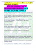 NGN PN Nursing Care of Children Online Practice 2020 LATEST UPDATES GRADE A. 