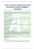 AANP AGPCNP COMPLETE EXAM QUESTIONS WITH CORRECT ANSWERS 