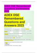 ADEX DSE Remembered Questions and Answers 2023  