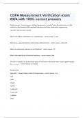  CDFA Measurement Verification exam 2024 with 100% correct answers