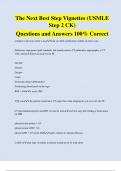 The Next Best Step Vignettes (USMLE  Step 2 CK) Questions and Answers 100% Correct