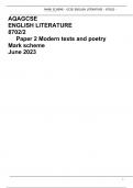 AQAGCSE ENGLISH LITERATURE 8702/2 	Paper 2 Modern texts and poetry	 Mark scheme June 2023 