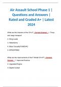 Air Assault School Phase 1 | Questions and Answers | Rated and Graded A+ | Latest 2024