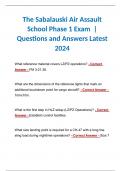 The Sabalauski Air Assault School Phase 1 Exam  | Questions and Answers Latest 2024