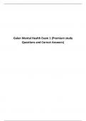 Galen Mental Health Exam 1 (Premium study Questions and Correct Answers).